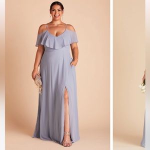 Birdy Grey Dusty Blue Chiffon Curve Bridesmaid/Wedding Dress